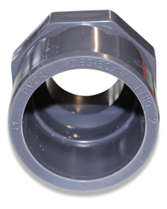 Adapter nipple 50fm x 1 1/2"m PVC out of tube